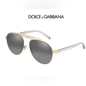 Dolce & Gabbana Gold Frames, Black Lenses, and Clear Handles
